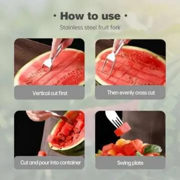 Effortless Watermelon Cutter for Perfect Cubes - 2-in-1 Tool