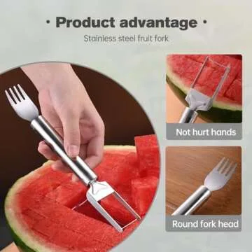 Effortless Watermelon Cutter for Perfect Cubes - 2-in-1 Tool