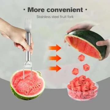 Effortless Watermelon Cutter for Perfect Cubes - 2-in-1 Tool