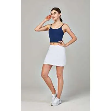 DEVOPS Women's 2-Pack Active Athletic Skort with Pockets Running Golf Workout Tennis Skirts (Medium, Black/White)