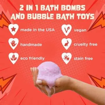 Superhero Boys Bath Bombs with Surprise Hero Toys Inside (12 Pack) - Large Bubble Bomb, Fruity Scents, Relaxing Aromas - Ideal Birthday Gift for Kids by Two Sisters