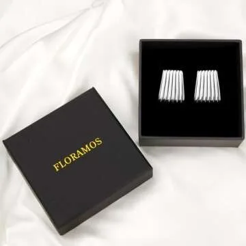 Floramos Gold Ribbed Trapezoid Earrings for Women - Trendy Chunky Geometric 18K Gold Statement Accessories