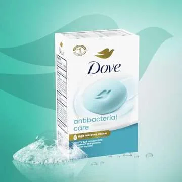 Dove Beauty Bar Soap Antibacterial Care 2 Count For Clean, Moisturized Skin, Removes Bacteria 3.75 oz