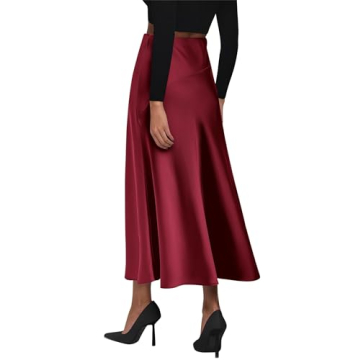 Elegant KIRUNDO Satin Long Skirt for Women