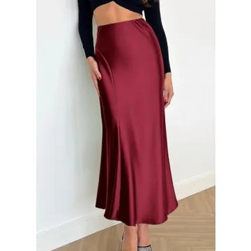 Elegant KIRUNDO Satin Long Skirt for Women