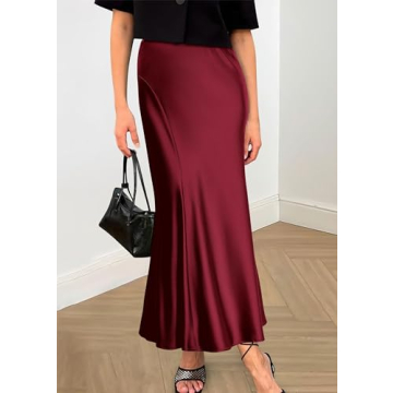 Elegant KIRUNDO Satin Long Skirt for Women
