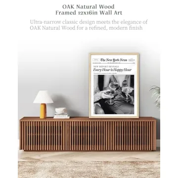 Stylish iHery Happy Hour Framed Newspaper Wall Art