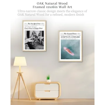 Stylish iHery Happy Hour Framed Newspaper Wall Art