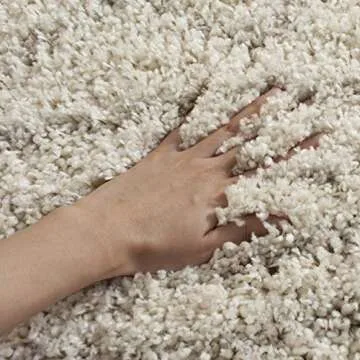 SAFAVIEH Arizona Shag Collection Area Rug - 10' Square, Ivory & Beige, Moroccan Design, Non-Shedding & Easy Care, 1.6-inch Thick Ideal for High Traffic Areas in Living Room, Bedroom (ASG741A)