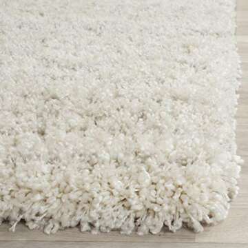 SAFAVIEH Arizona Shag Collection Area Rug - 10' Square, Ivory & Beige, Moroccan Design, Non-Shedding & Easy Care, 1.6-inch Thick Ideal for High Traffic Areas in Living Room, Bedroom (ASG741A)