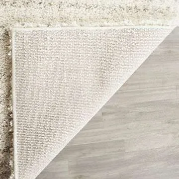 SAFAVIEH Arizona Shag Collection Area Rug - 10' Square, Ivory & Beige, Moroccan Design, Non-Shedding & Easy Care, 1.6-inch Thick Ideal for High Traffic Areas in Living Room, Bedroom (ASG741A)