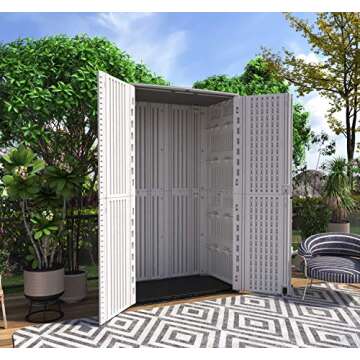 HOMSPARK Weather Resistant Multi-Purpose Outdoor Storage Shed for Backyards and Patios, 53 cu.ft