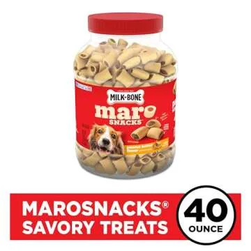 Milk-Bone MaroSnacks Dog Treats, Peanut Butter, 40 Ounce with Real Bone Marrow and Calcium