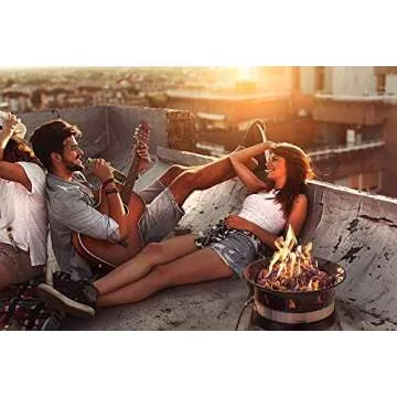 Outland Living 870 Premium Auto-Ignition Smokeless Outdoor Portable Propane Fire Pit with Cover & Carry Kit, 19-inch 58,000 BTU, Black