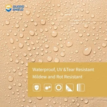 Heavy Duty Waterproof Tarps 6x8 Feet Beige/Khaki