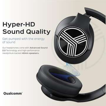 TREBLAB Z2 Active Noise Cancelling Workout Headphones - Signature-HD Sound, Deep Bass, 35H Battery, ...