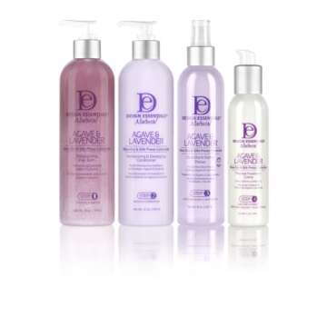 Design Essentials Agave & Lavender Moisturizing Hair Bath, Sulfate-Free Shampoo- Blow-Dry & Silk Press Collection - 12oz