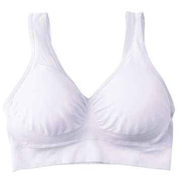 Mirity Padded Sports Bras For Women Freedom Seamless Racerback Spanx Yoga Bra Pack of 3, 3 White, Large