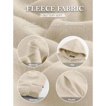 Trendy Queen Womens Oversized Hoodies Fleece Sweatshirts Long Sleeve Sweaters Pullover Fall Outfits Winter Clothes Beige XL