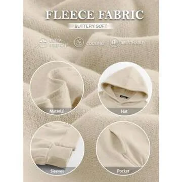 Trendy Queen Womens Oversized Hoodies Fleece Sweatshirts Long Sleeve Sweaters Pullover Fall Outfits Winter Clothes Beige XL