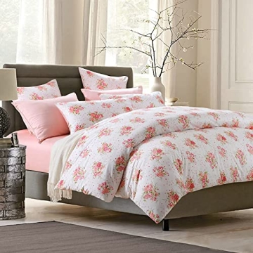 Elegant Blossom Floral Duvet Cover Set for Teens and Girls