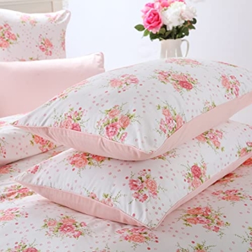 Elegant Blossom Floral Duvet Cover Set for Teens and Girls