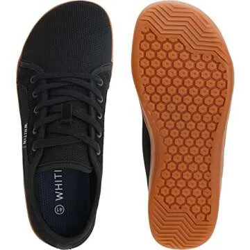 WHITIN Women's Barefoot Wide Width Toe Box Shoes Fashion Minimalist Sneakers Zero Drop Size 9 Road Running Gym Cute Training Walking Flat W81 Black 40