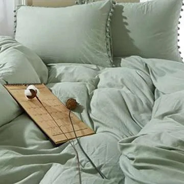 ETDIFFE Pom Pom Duvet Cover Set - Bohemian Style