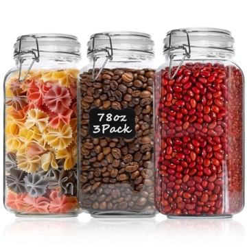 Stylish ComSaf Airtight Glass Canister Set of 3 - Practical Food Storage