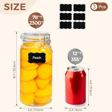 Stylish ComSaf Airtight Glass Canister Set of 3 - Practical Food Storage