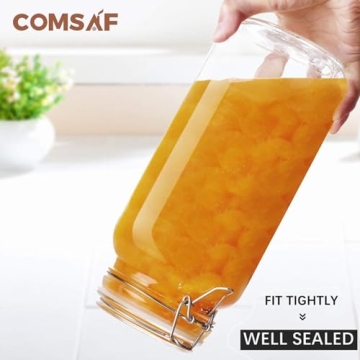 Stylish ComSaf Airtight Glass Canister Set of 3 - Practical Food Storage