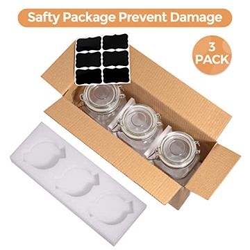 Stylish ComSaf Airtight Glass Canister Set of 3 - Practical Food Storage