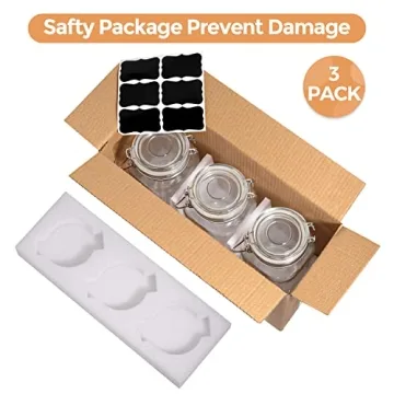 Stylish ComSaf Airtight Glass Canister Set of 3 - Practical Food Storage