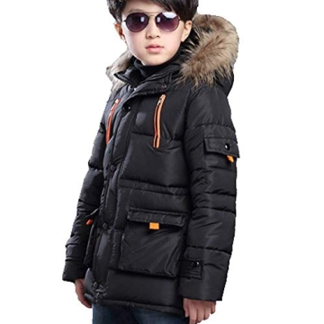 FARVALUE Boy Winter Coat Warm Quilted Puffer Water Resistant Parka Jacket with Detachable Fur Hood f...
