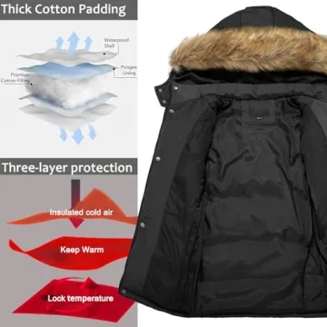 FARVALUE Warm Quilted Winter Coat for Big Boys 12-13