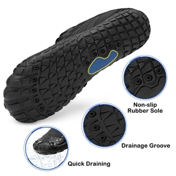 Unisex Quick Dry Aqua Hiking Shoes - All Black 11.5W/10.5M