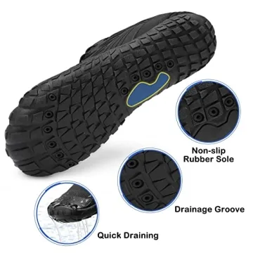 Unisex Quick Dry Aqua Hiking Shoes - All Black 11.5W/10.5M