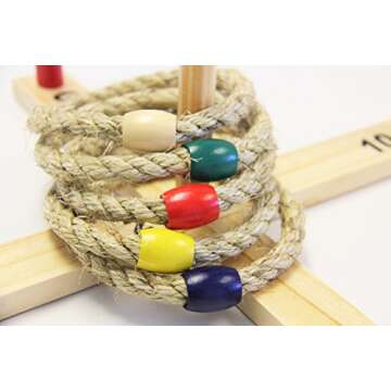 Oojami Ring Toss Game - Children's or Family Outdoor Quoits Game - Compact Carry Bag Included