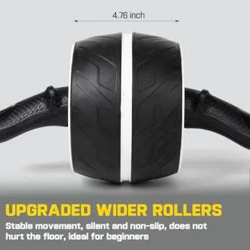 Ab Roller Wheel with Knee Pad Mat,Automatic Rebound Abdominal Wheel Abs Workout Equipment,Home Gym Equipment-White