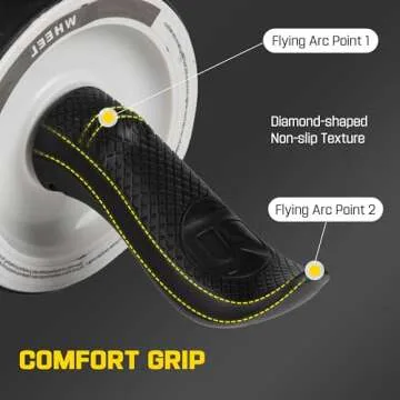 Ab Roller Wheel with Knee Pad Mat,Automatic Rebound Abdominal Wheel Abs Workout Equipment,Home Gym Equipment-White