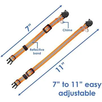 Reflective Cat Collars with Bells - Safe Set of 6
