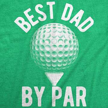 Crazy Dog Mens T Shirt Best Dad by Par Fathers Day Golf Tee Funny Pun Joke Tee Cool Golfing Daddy Gi...
