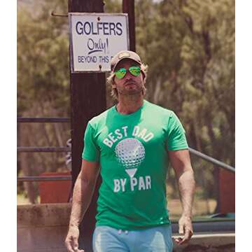 Crazy Dog Mens T Shirt Best Dad by Par Fathers Day Golf Tee Funny Pun Joke Tee Cool Golfing Daddy Gift for Golfers Heather Green XL