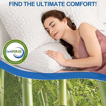 SUPA MODERN Cooling Side Sleeper Pillow for Neck and Shoulder Pain, Luxury Shredded Memory FoamBed Pillows for Sleeping Set of 2- Adjustable Queen Size Curved Pillow Neck Pillow