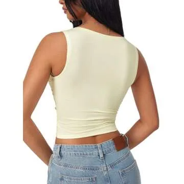 Lace Crop Tank Tops for Women with V-neck Style