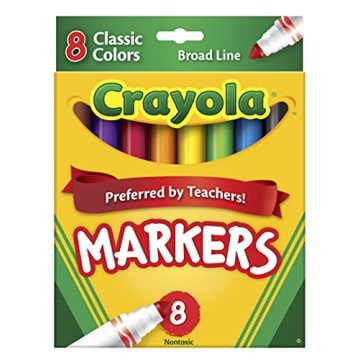 Crayola Broad Line Markers for School, 8 Count Set