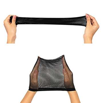 Blisstime Pack of 3 Wig Cap Open End Black Mesh Net Liner Weaving Cap