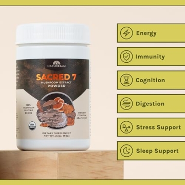 Naturealm Sacred 7 Mushroom Powder Boosts Immunity and Focus