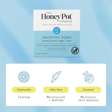 The Honey Pot Company - Feminine Wipes - Indivdually Wrapped - Daily PH Balancing, Fragrance & Sulfa...