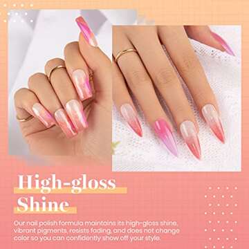 Beetles Color Changing Gel Polish Set - 6 Colors Pink Temperature Change Colors - Long Lasting Soak Off Uv LED Gel Gift for Women